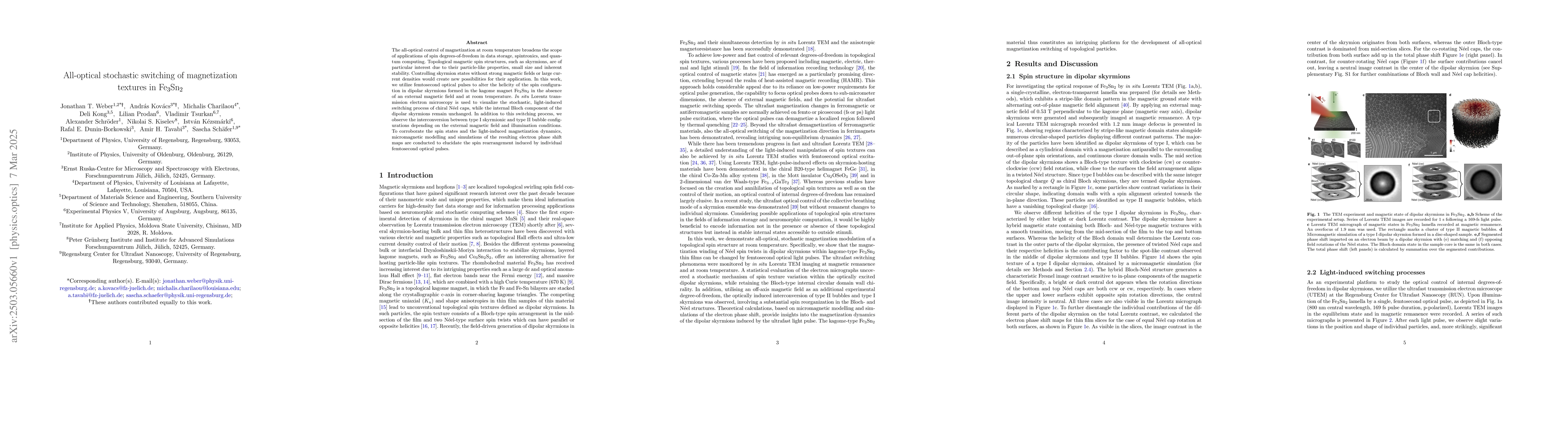 Thumbnail for All-optical stochastic switching of magnetization textures in
  Fe$_3$Sn$_2$