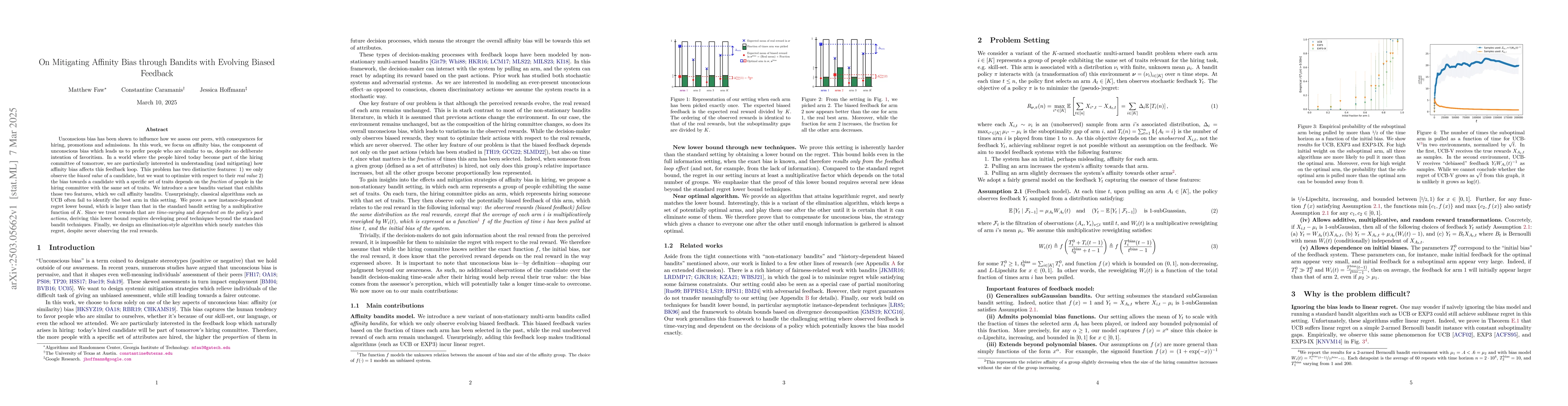Thumbnail for On Mitigating Affinity Bias through Bandits with Evolving Biased
  Feedback