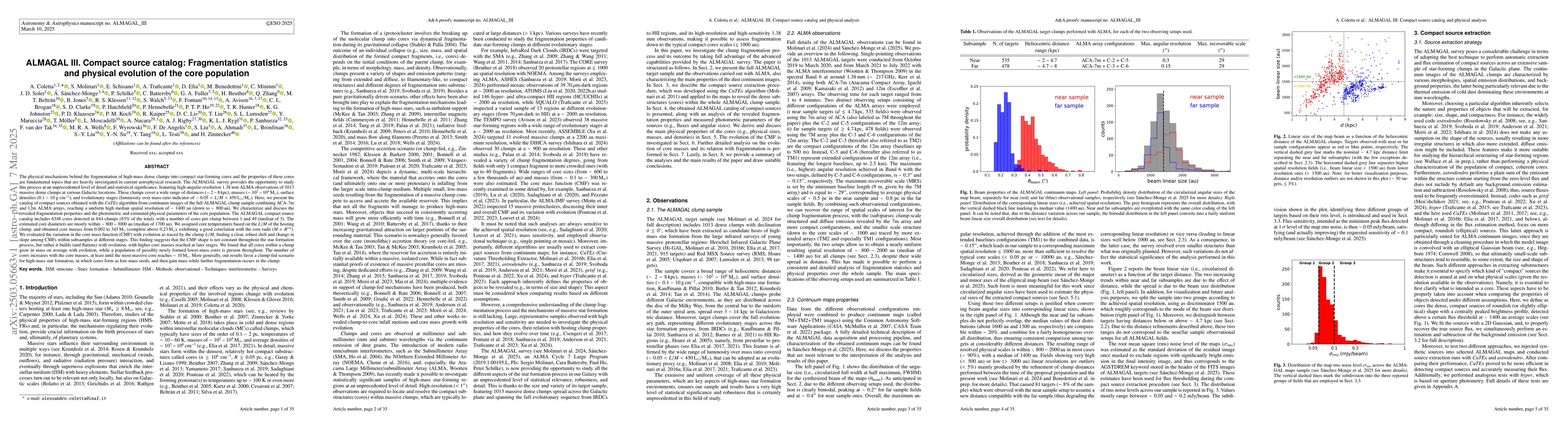 Thumbnail for ALMAGAL III. Compact source catalog: Fragmentation statistics and
  physical evolution of the core population