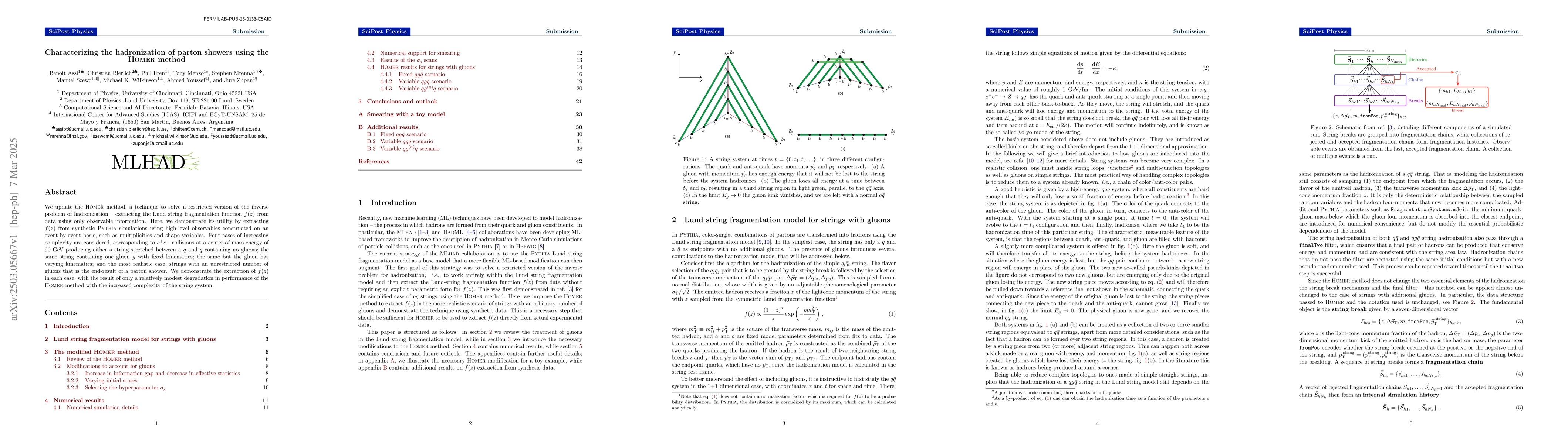 Thumbnail for Characterizing the hadronization of parton showers using the HOMER
  method