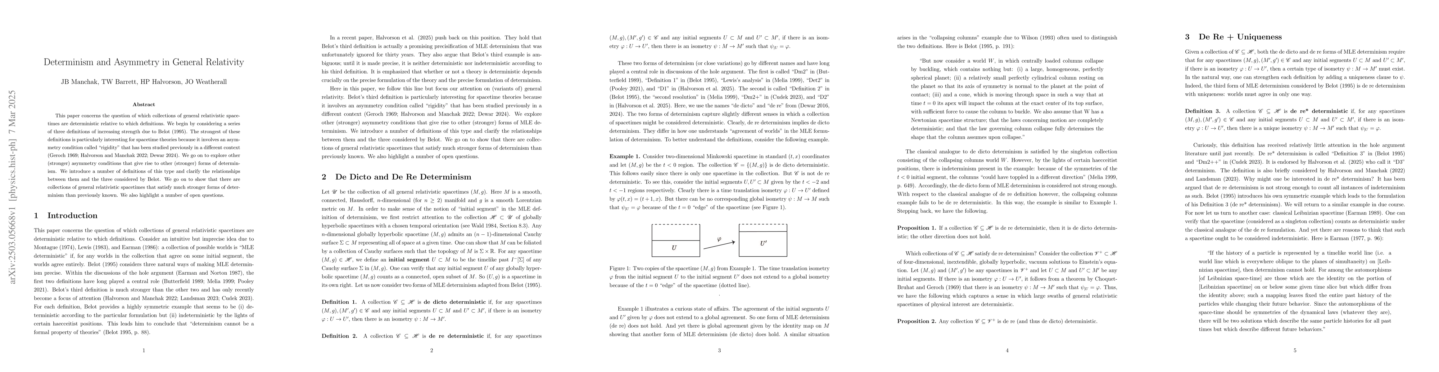 Thumbnail for Determinism and Asymmetry in General Relativity