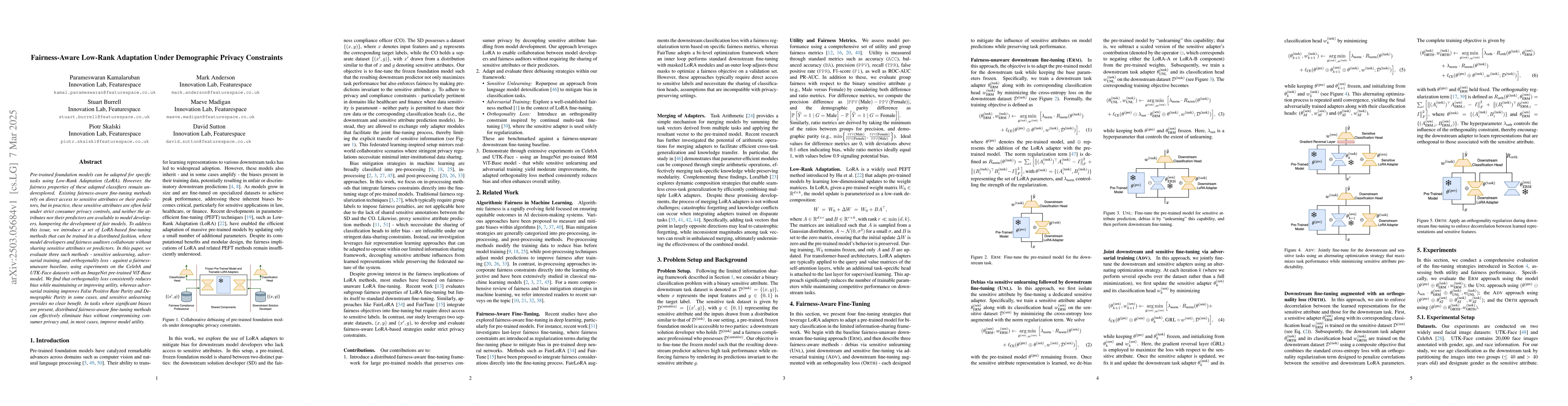 Thumbnail for Fairness-Aware Low-Rank Adaptation Under Demographic Privacy Constraints