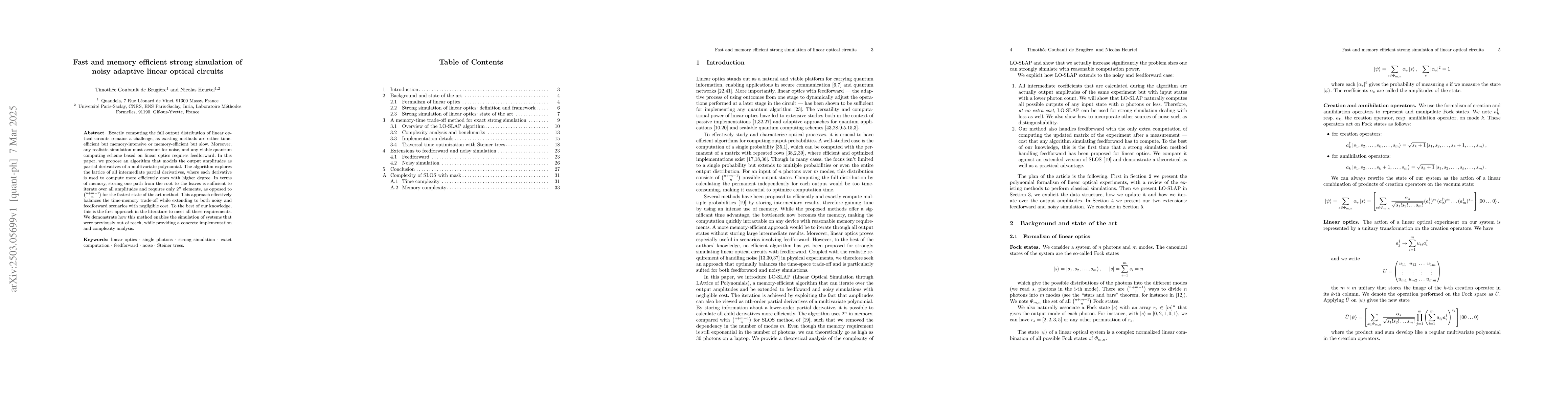 Thumbnail for Fast and memory efficient strong simulation of noisy adaptive linear
  optical circuits