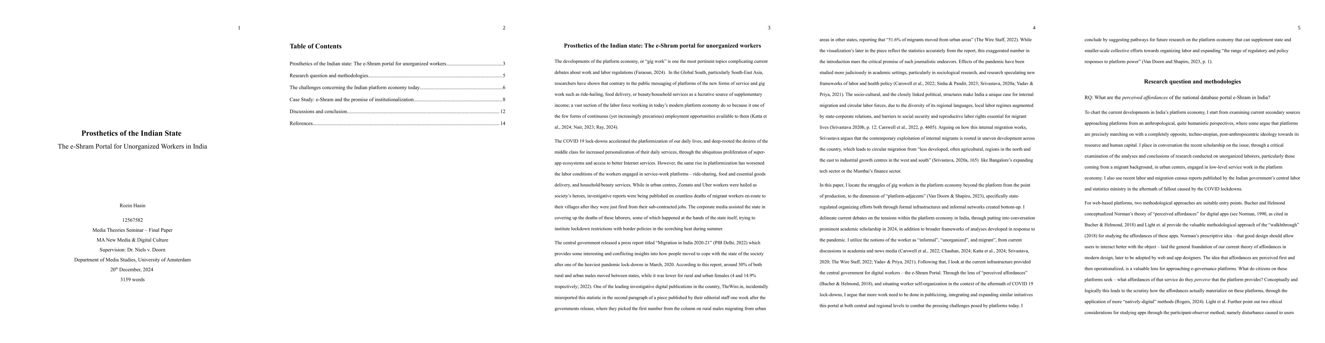Thumbnail for Prosthetics of the Indian State: The e-Shram Portal for Unorganized
  Workers in India