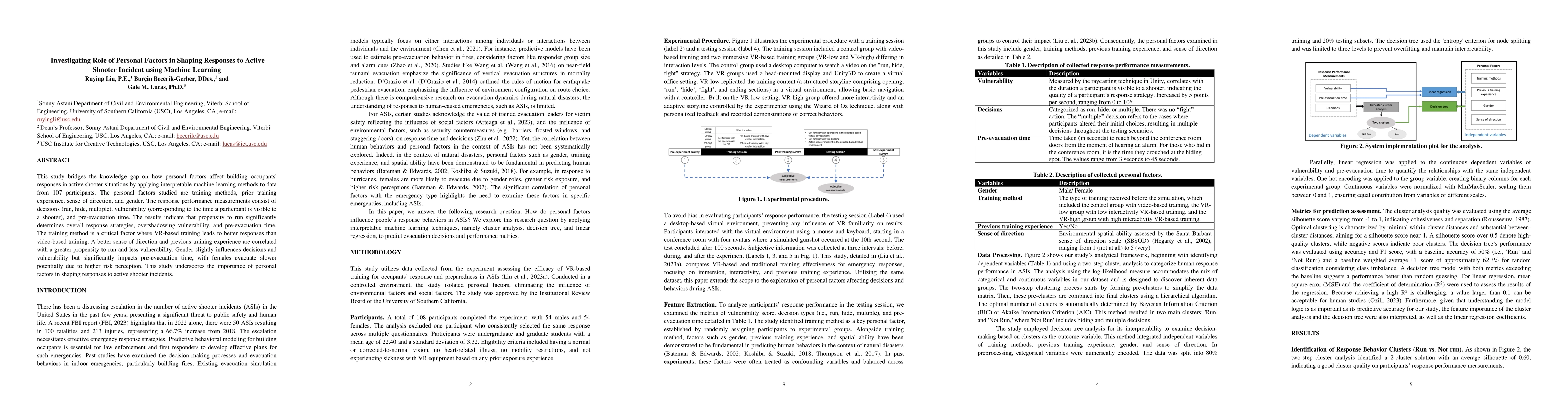 Thumbnail for Investigating Role of Personal Factors in Shaping Responses to Active
  Shooter Incident using Machine Learning