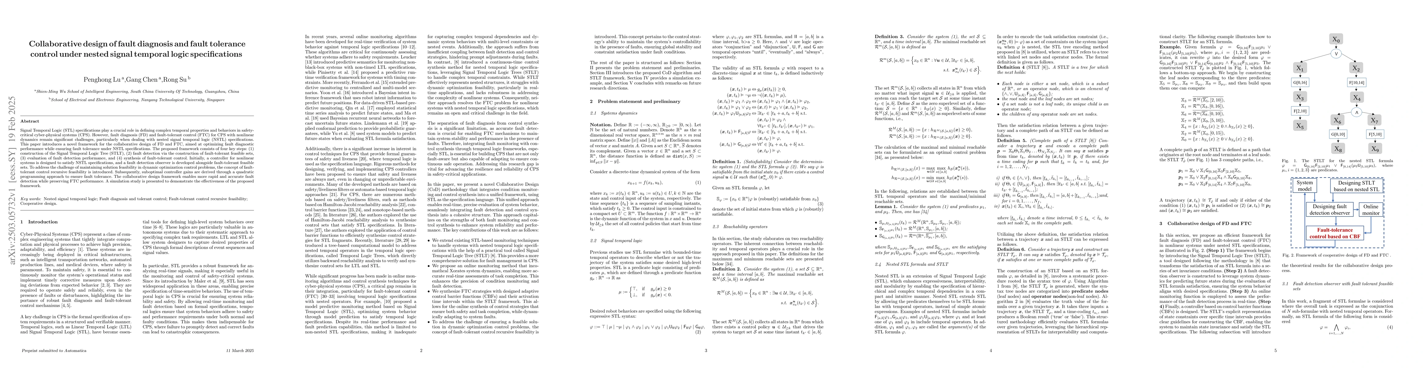 Thumbnail for Collaborative design of fault diagnosis and fault tolerance control
  under nested signal temporal logic specifications