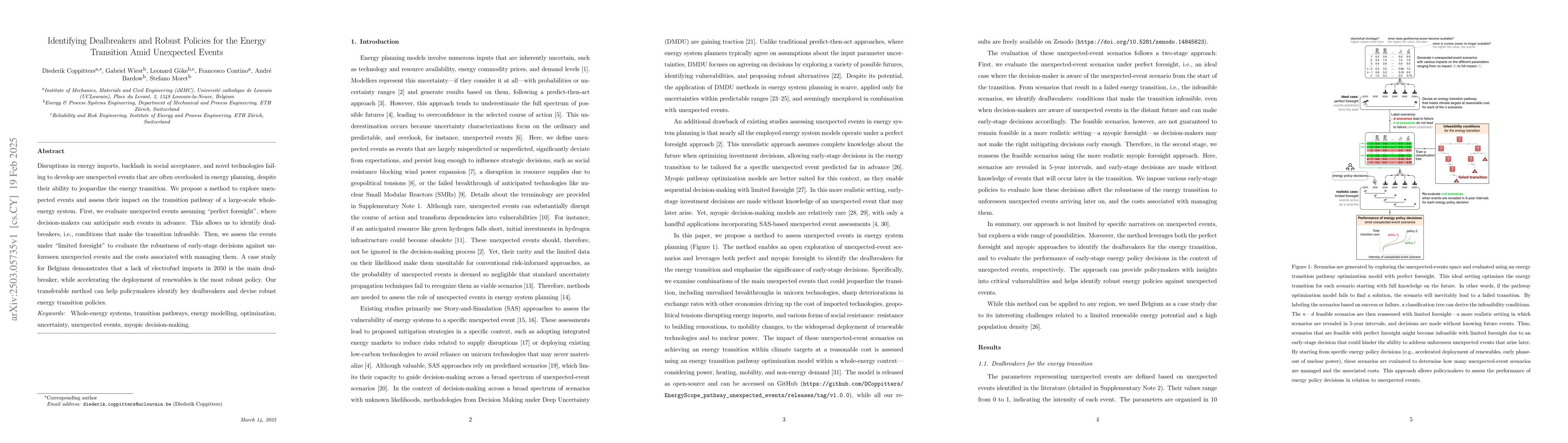 Thumbnail for Identifying Dealbreakers and Robust Policies for the Energy Transition
  Amid Unexpected Events