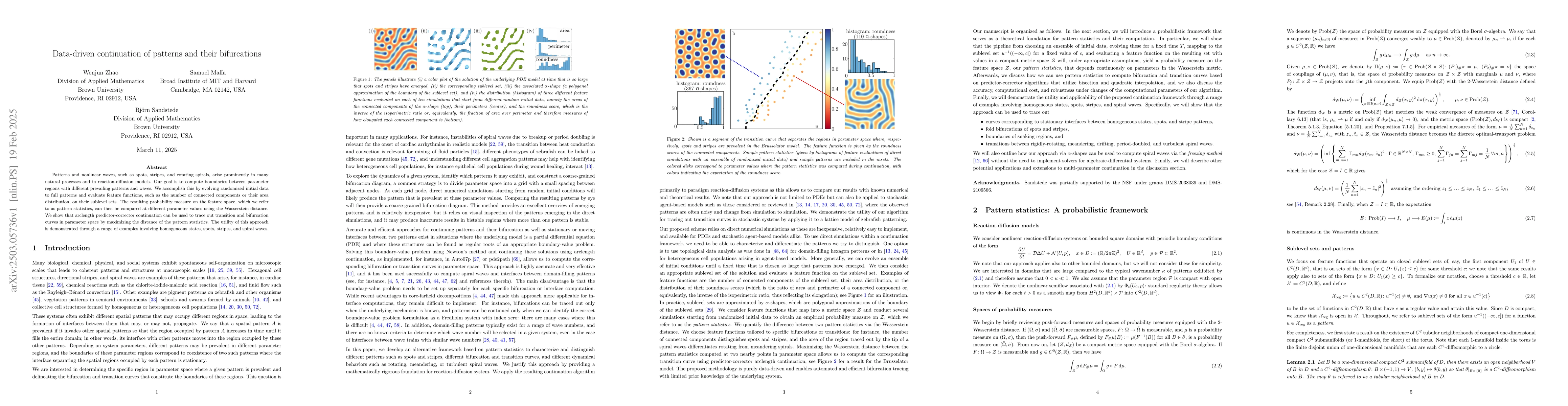 Thumbnail for Data-driven continuation of patterns and their bifurcations