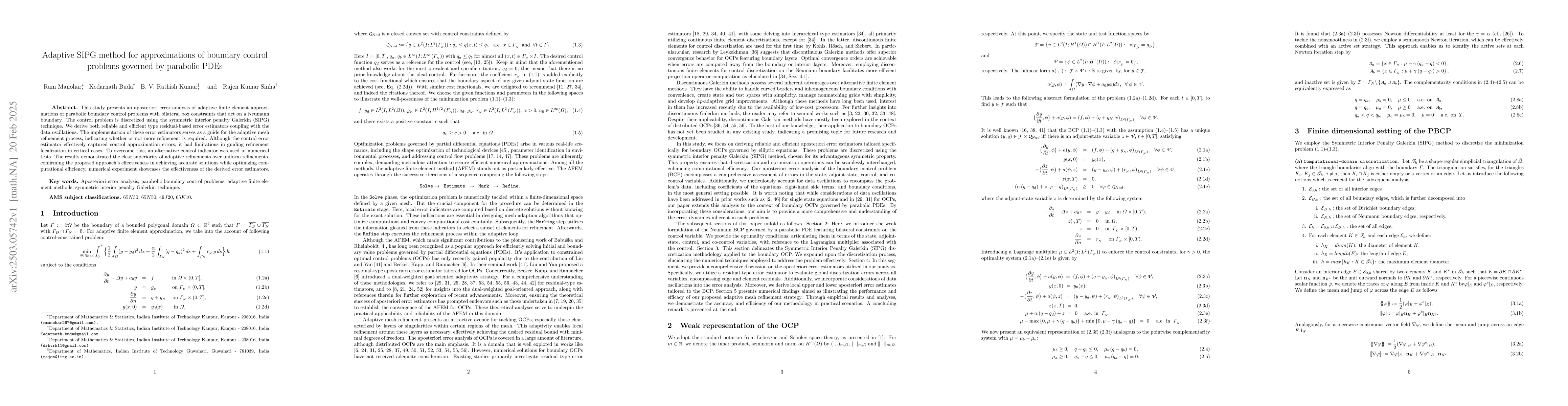Thumbnail for Adaptive SIPG method for approximations of boundary control problems
  governed by parabolic PDEs