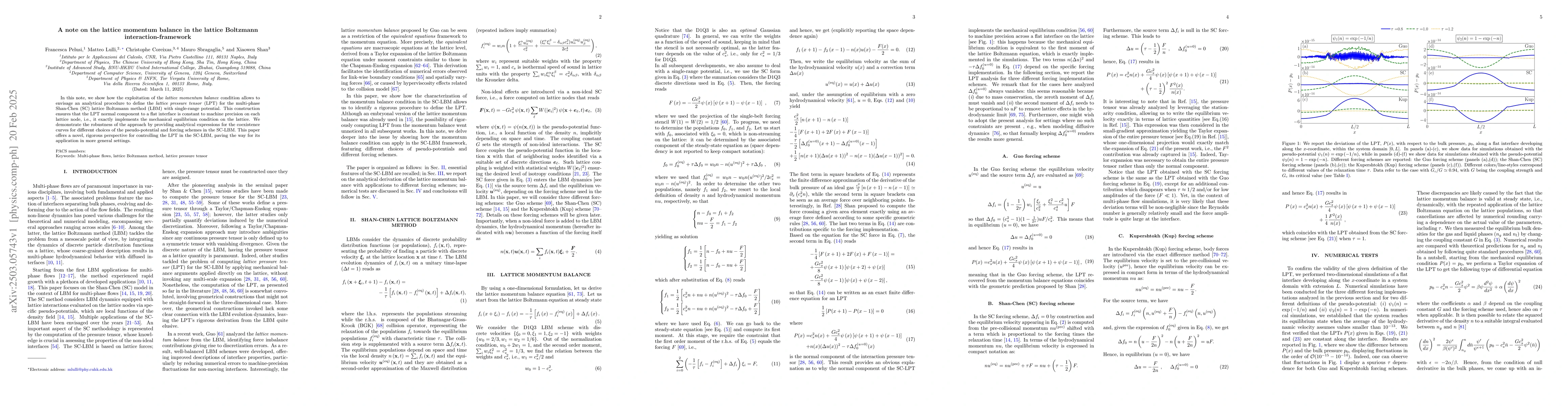 Thumbnail for A note on the lattice momentum balance in the lattice Boltzmann
  interaction-framework