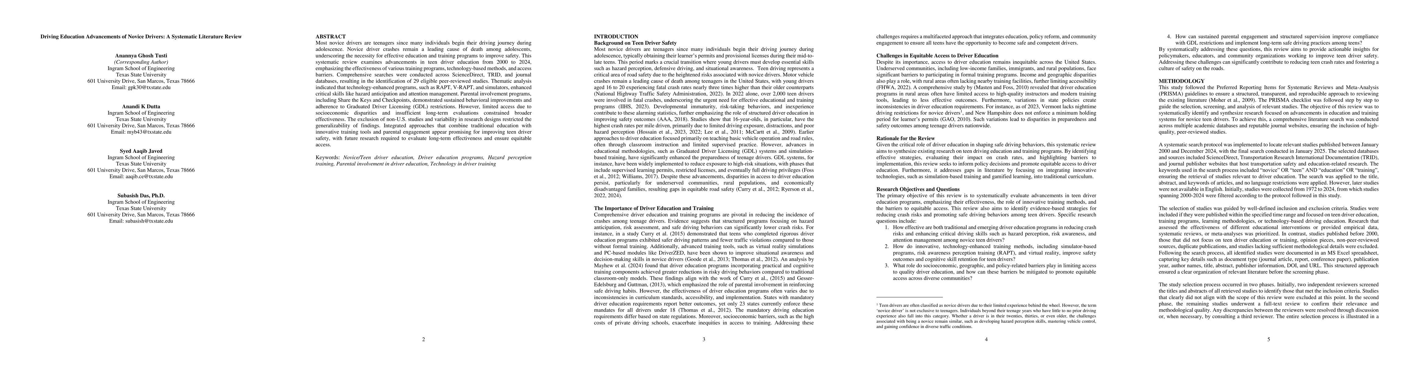 Thumbnail for Driving Education Advancements of Novice Drivers: A Systematic
  Literature Review
