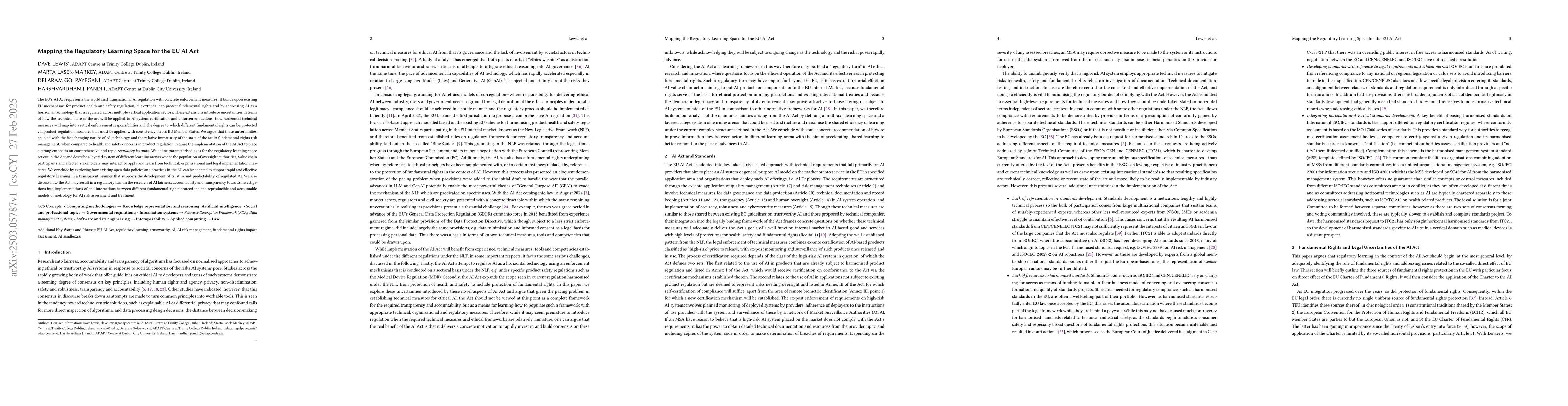 Thumbnail for Mapping the Regulatory Learning Space for the EU AI Act