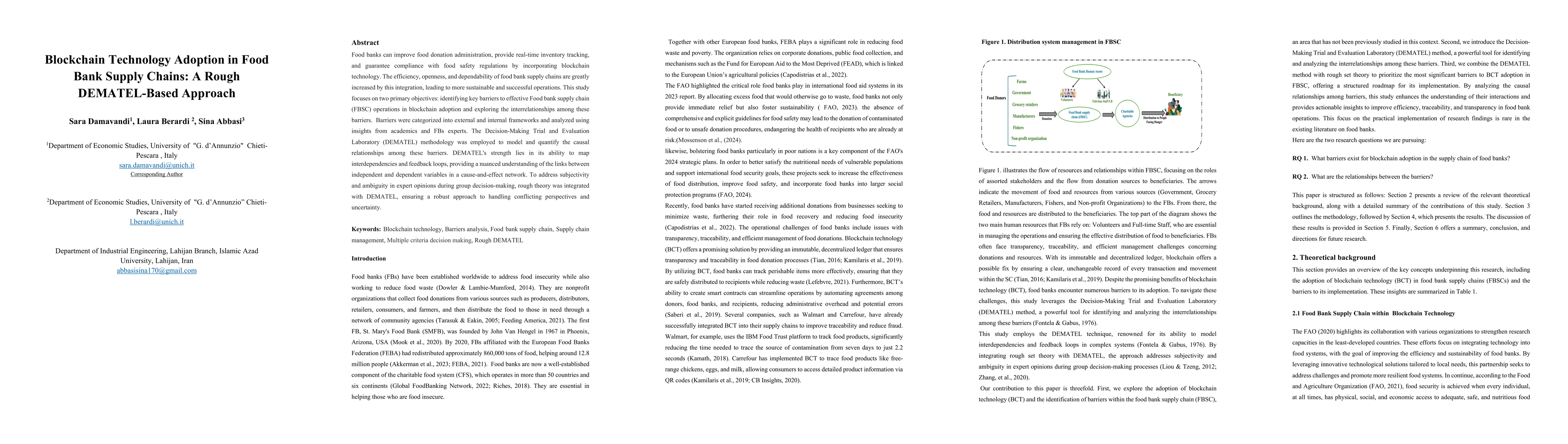 Thumbnail for Blockchain Technology Adoption in Food Bank Supply Chains: A Rough
  DEMATEL-Based Approach