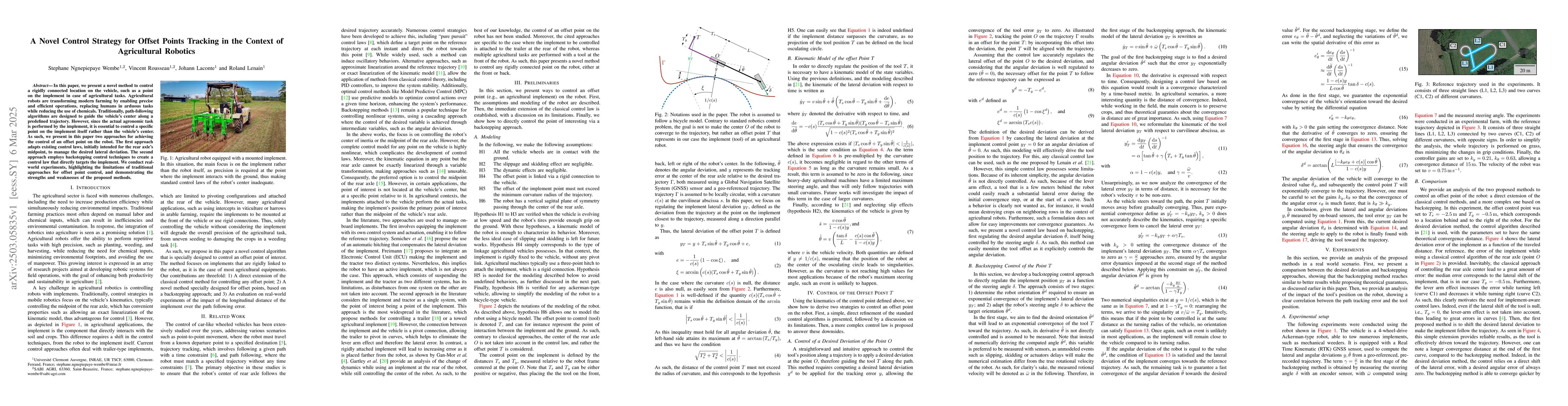 Thumbnail for A Novel Control Strategy for Offset Points Tracking in the Context of
  Agricultural Robotics