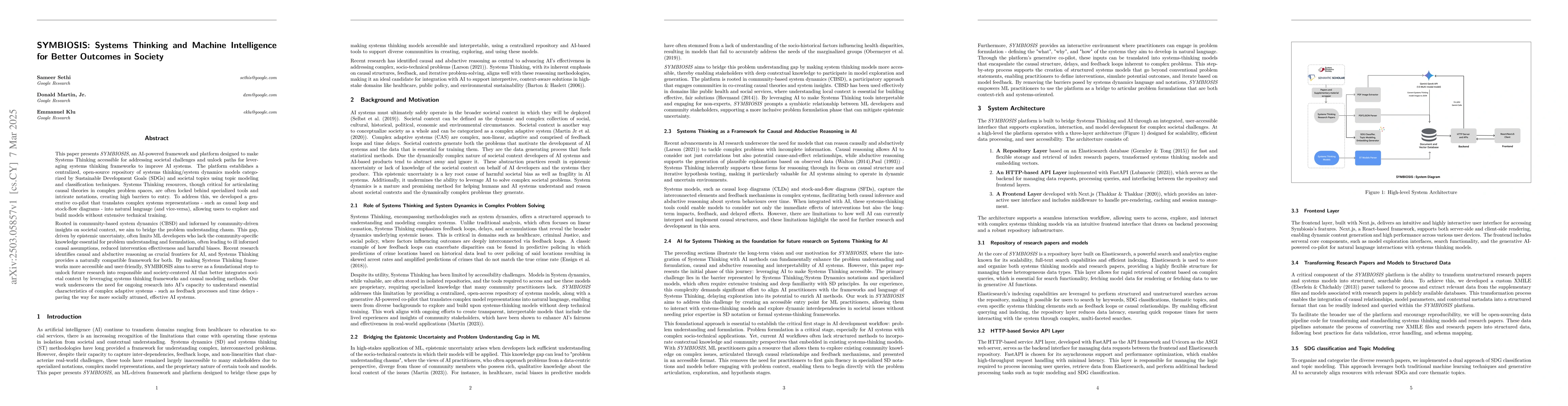 Thumbnail for SYMBIOSIS: Systems Thinking and Machine Intelligence for Better Outcomes
  in Society