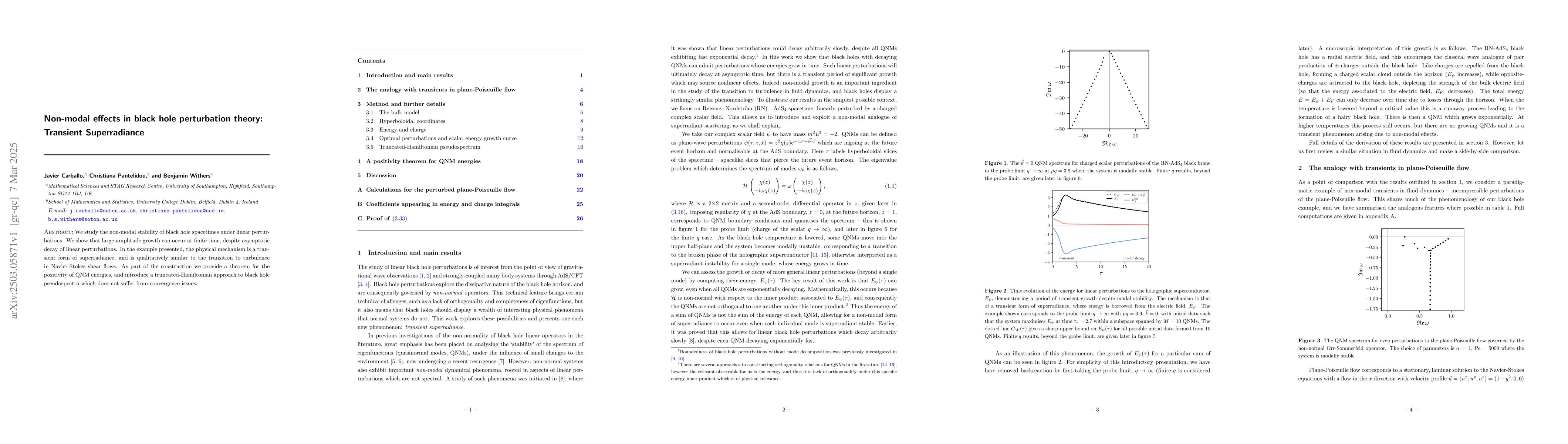 Thumbnail for Non-modal effects in black hole perturbation theory: Transient
  Superradiance