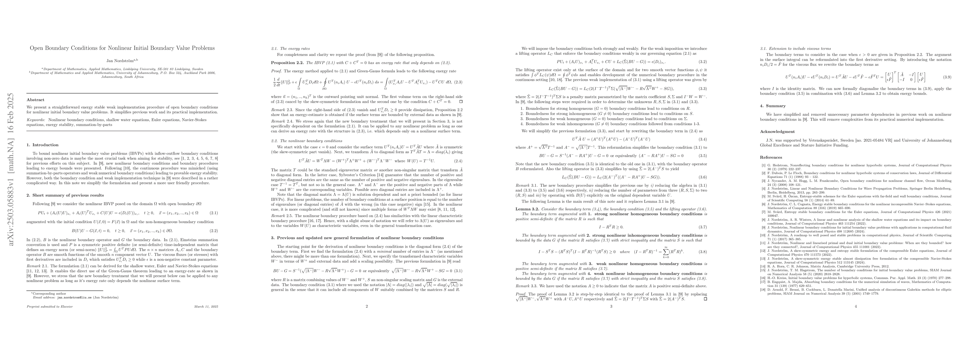 Thumbnail for Open Boundary Conditions for Nonlinear Initial Boundary Value Problems