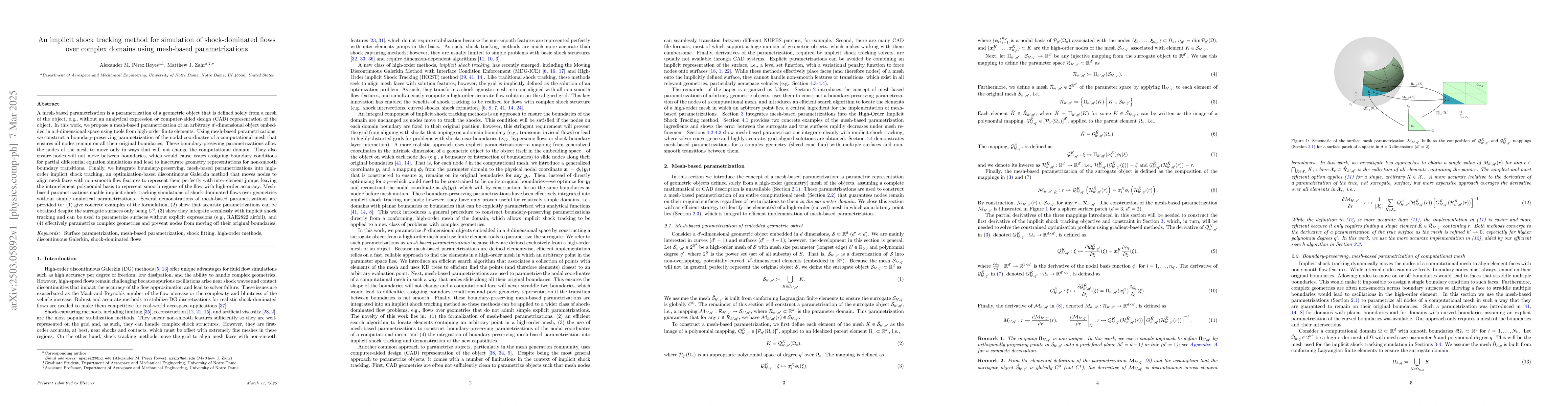 Thumbnail for An implicit shock tracking method for simulation of shock-dominated
  flows over complex domains using mesh-based parametrizations