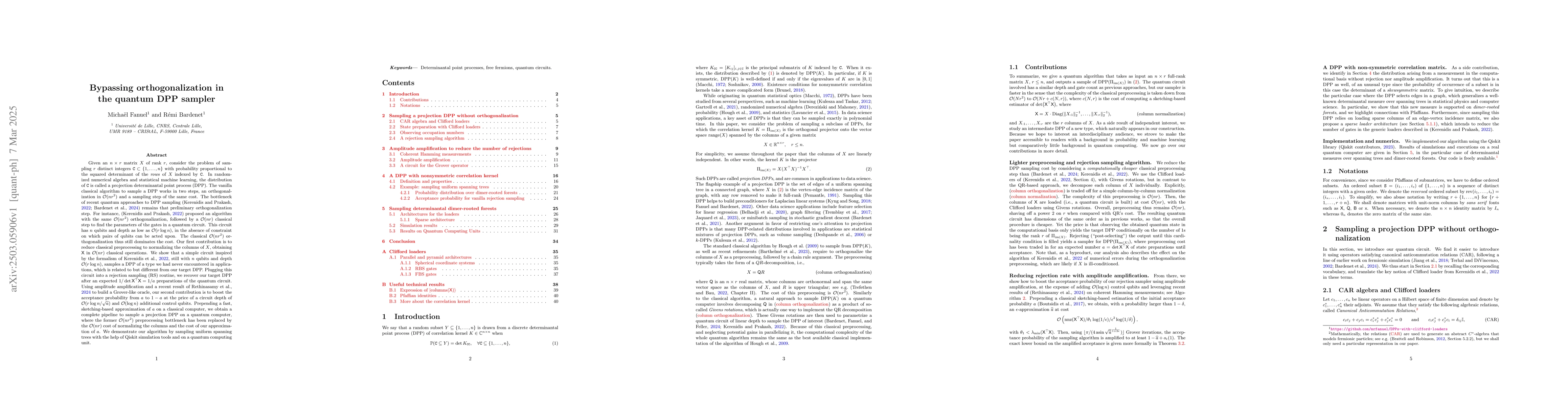 Thumbnail for Bypassing orthogonalization in the quantum DPP sampler
