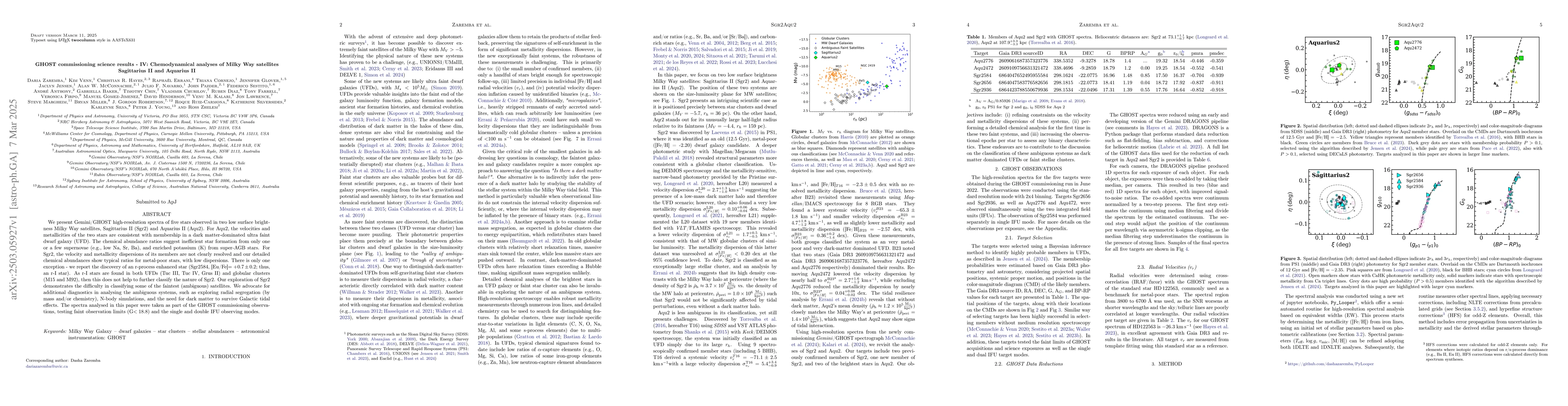 Thumbnail for GHOST commissioning science results -- IV: Chemodynamical analyses of
  Milky Way satellites Sagittarius II and Aquarius II
