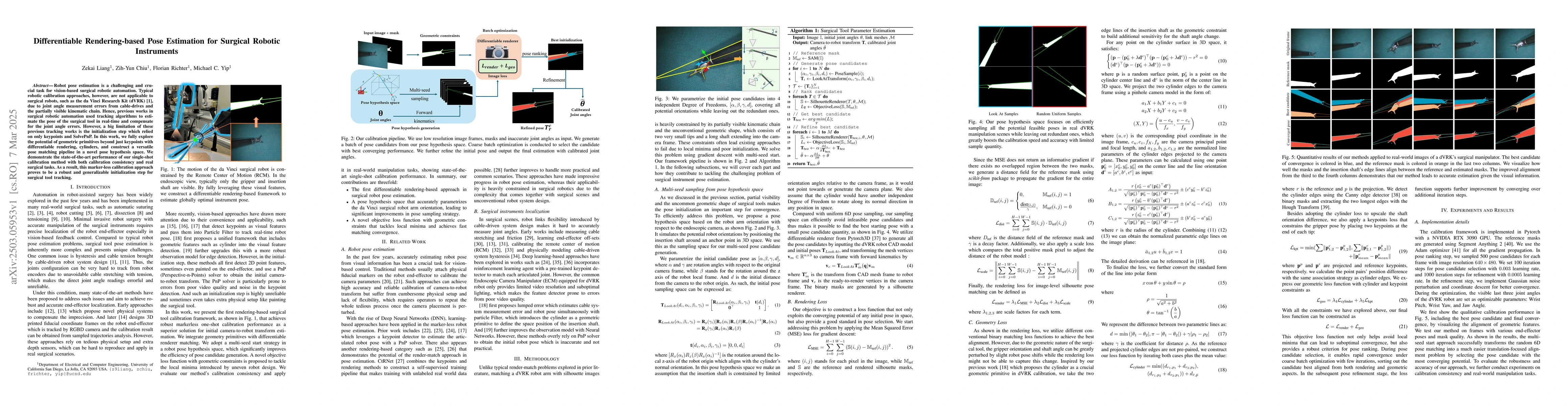 Thumbnail for Differentiable Rendering-based Pose Estimation for Surgical Robotic
  Instruments