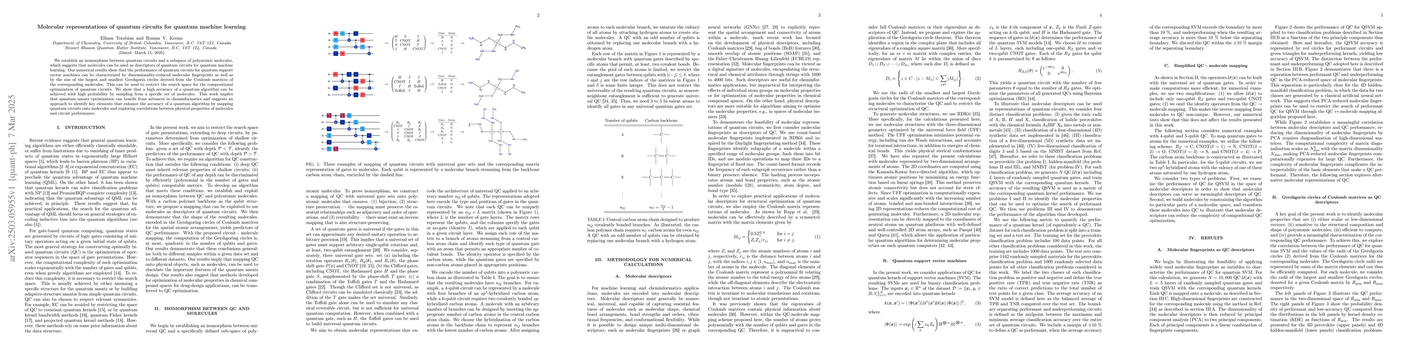 Thumbnail for Molecular representations of quantum circuits for quantum machine
  learning