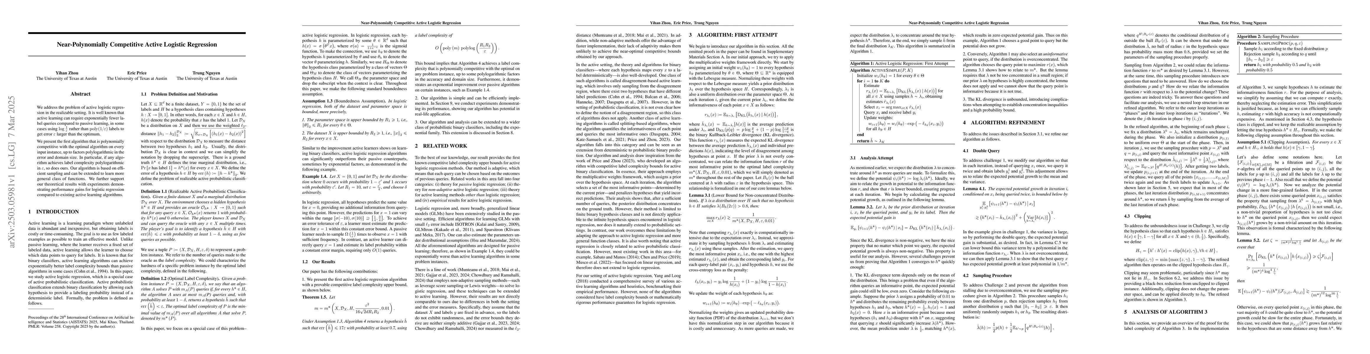 Thumbnail for Near-Polynomially Competitive Active Logistic Regression