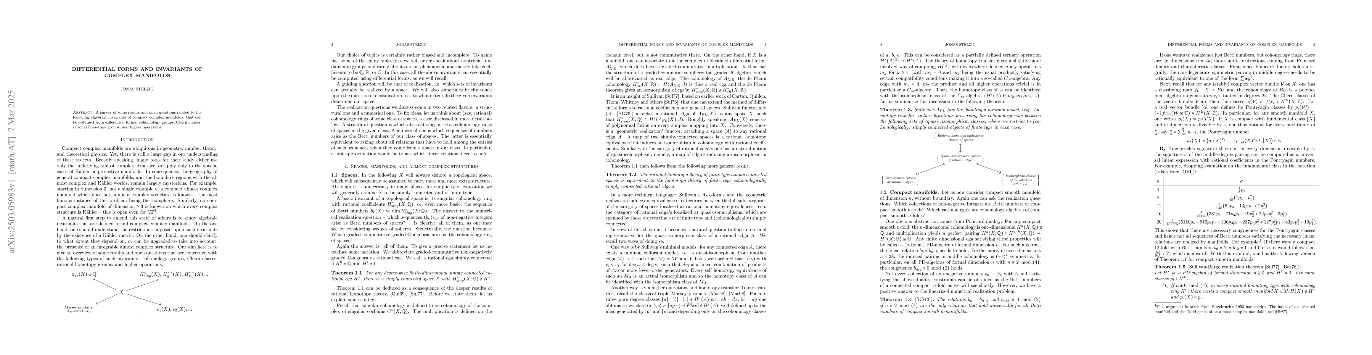 Thumbnail for Differential forms and invariants of complex manifolds