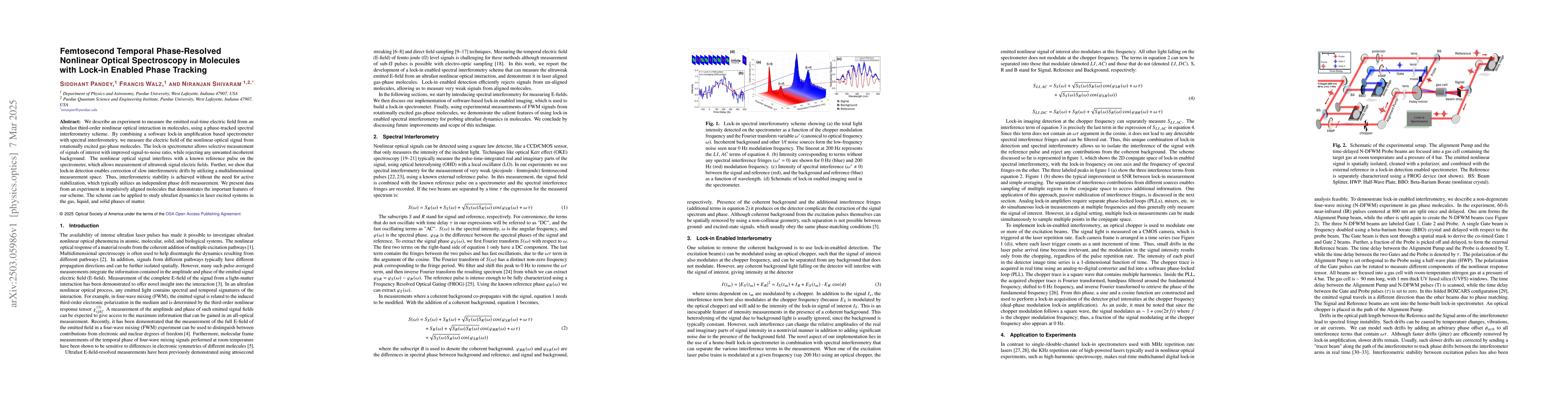 Thumbnail for Femtosecond Temporal Phase-Resolved Nonlinear Optical Spectroscopy in
  Molecules with Lock-in Enabled Phase Tracking