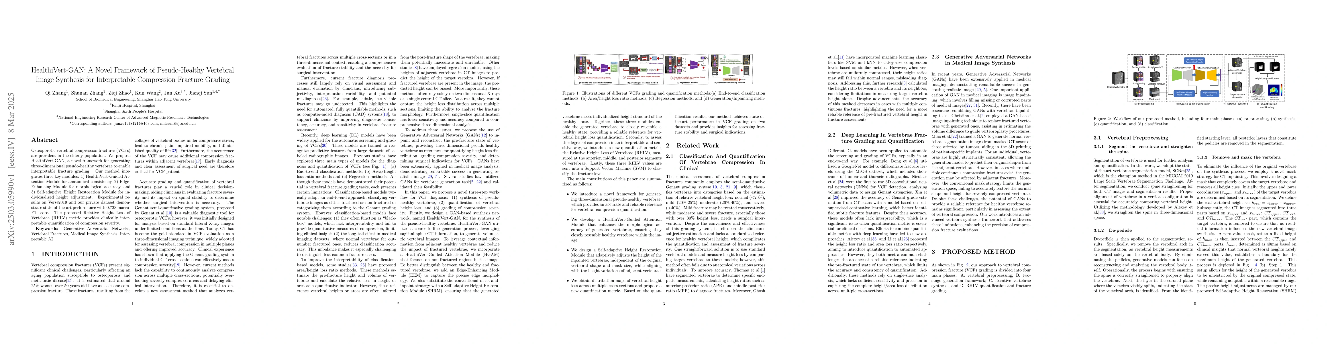 Thumbnail for HealthiVert-GAN: A Novel Framework of Pseudo-Healthy Vertebral Image
  Synthesis for Interpretable Compression Fracture Grading