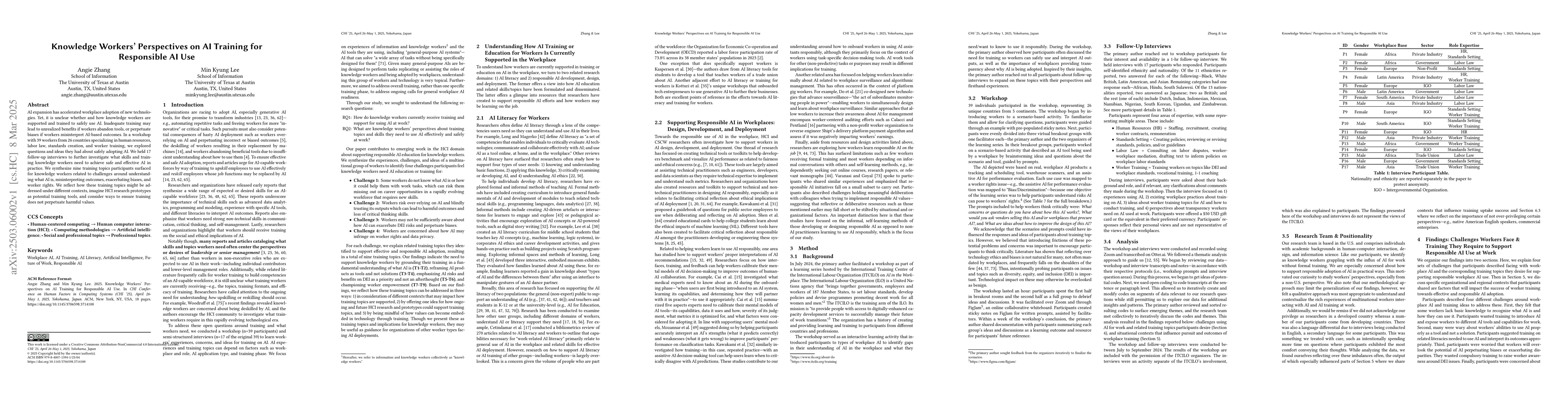 Thumbnail for Knowledge Workers' Perspectives on AI Training for Responsible AI Use