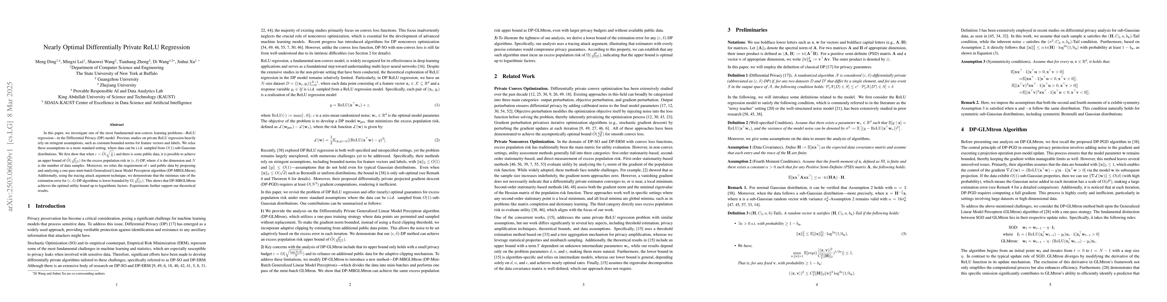 Thumbnail for Nearly Optimal Differentially Private ReLU Regression