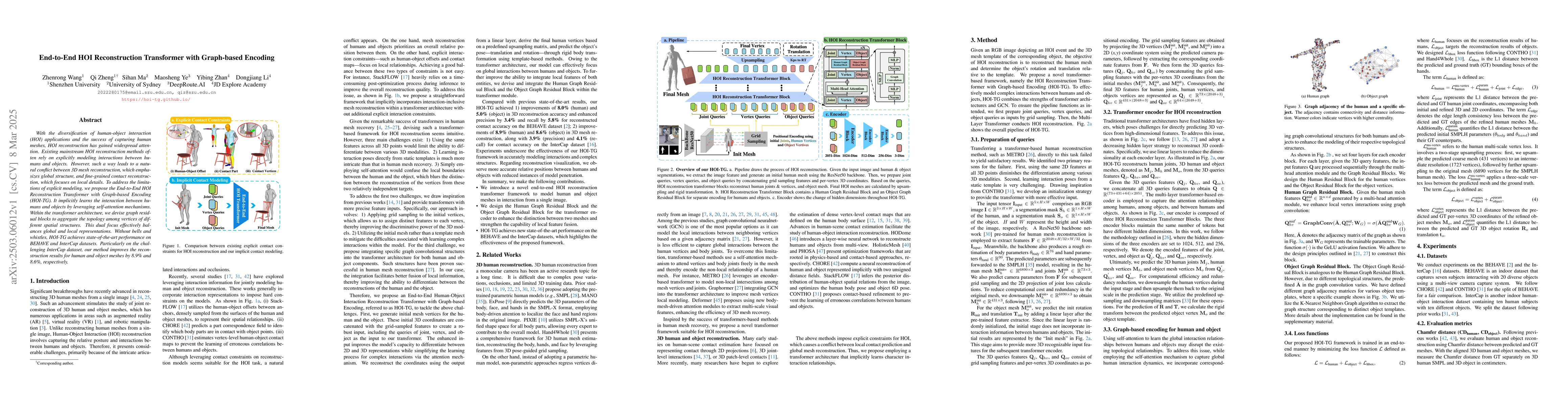 Thumbnail for End-to-End HOI Reconstruction Transformer with Graph-based Encoding
