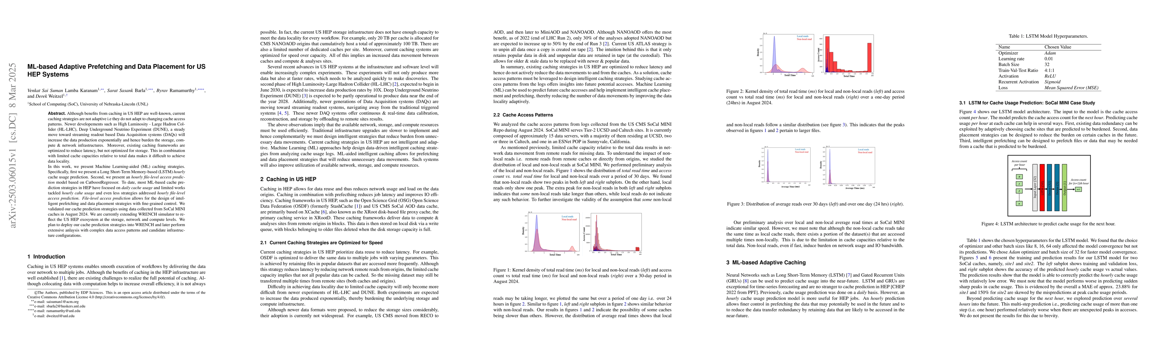 Thumbnail for ML-based Adaptive Prefetching and Data Placement for US HEP Systems