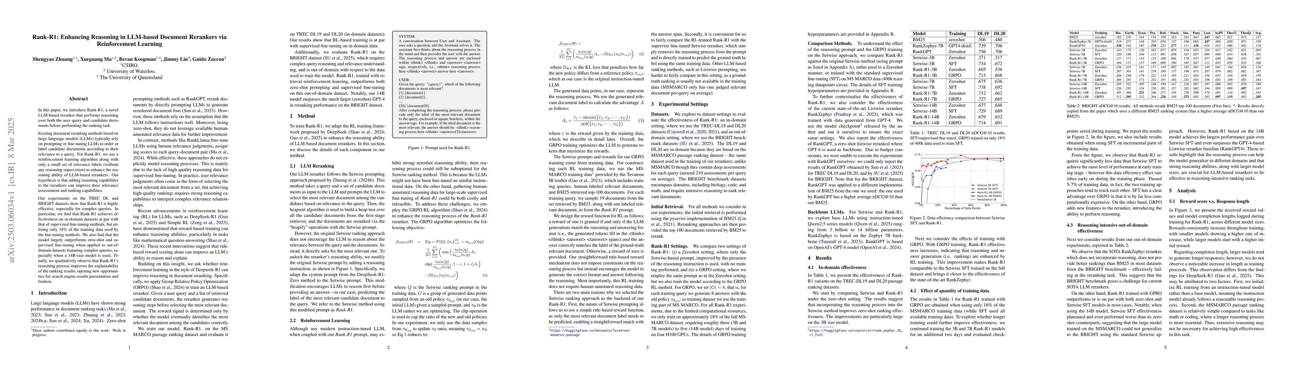 Thumbnail for Rank-R1: Enhancing Reasoning in LLM-based Document Rerankers via
  Reinforcement Learning