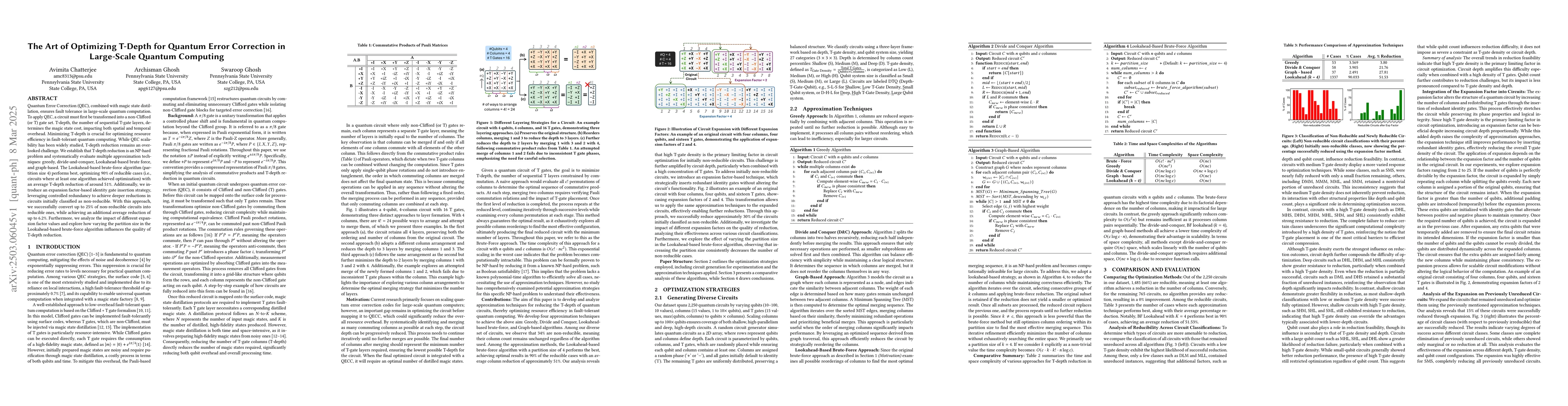 Thumbnail for The Art of Optimizing T-Depth for Quantum Error Correction in
  Large-Scale Quantum Computing