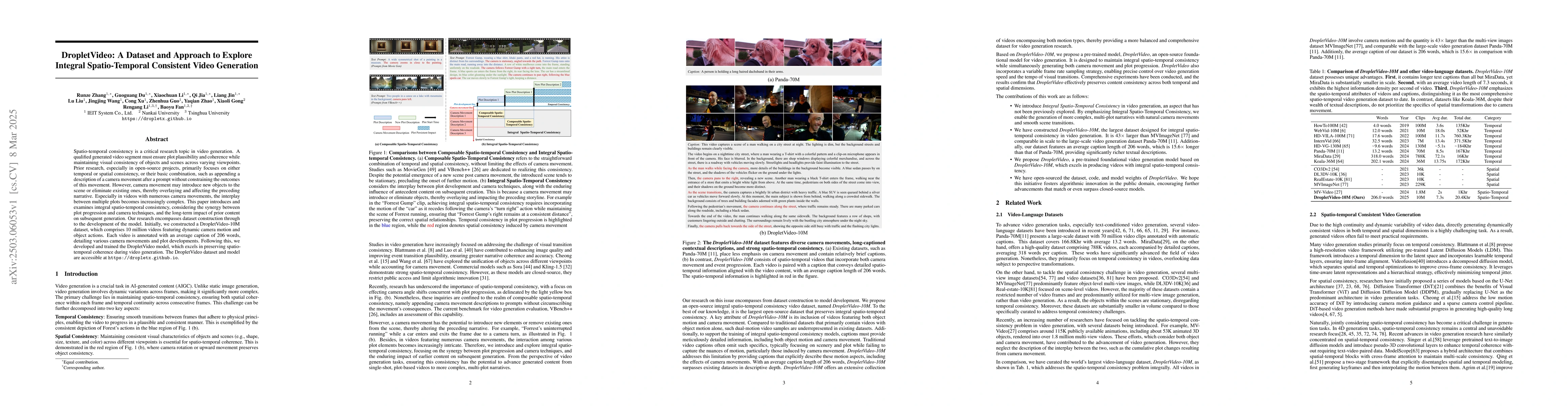 Thumbnail for DropletVideo: A Dataset and Approach to Explore Integral Spatio-Temporal
  Consistent Video Generation