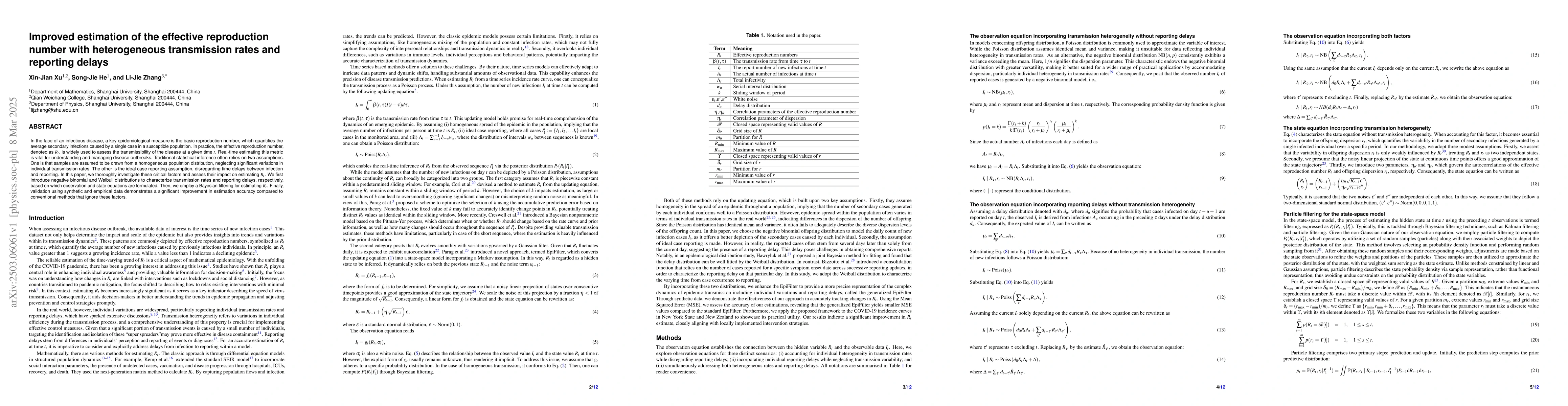 Thumbnail for Improved estimation of the effective reproduction number with
  heterogeneous transmission rates and reporting delays
