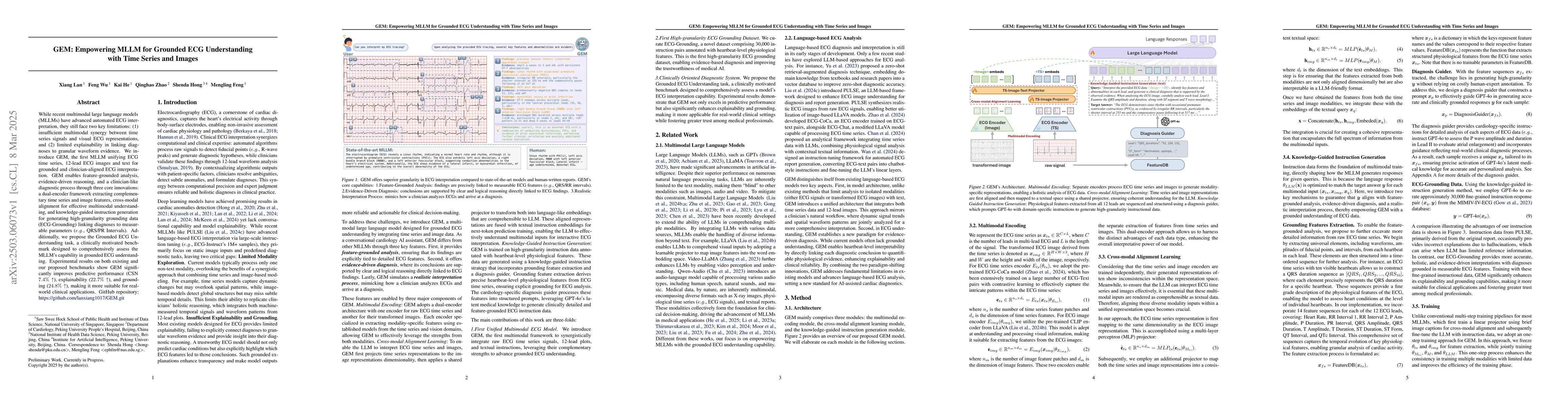 Thumbnail for GEM: Empowering MLLM for Grounded ECG Understanding with Time Series and
  Images