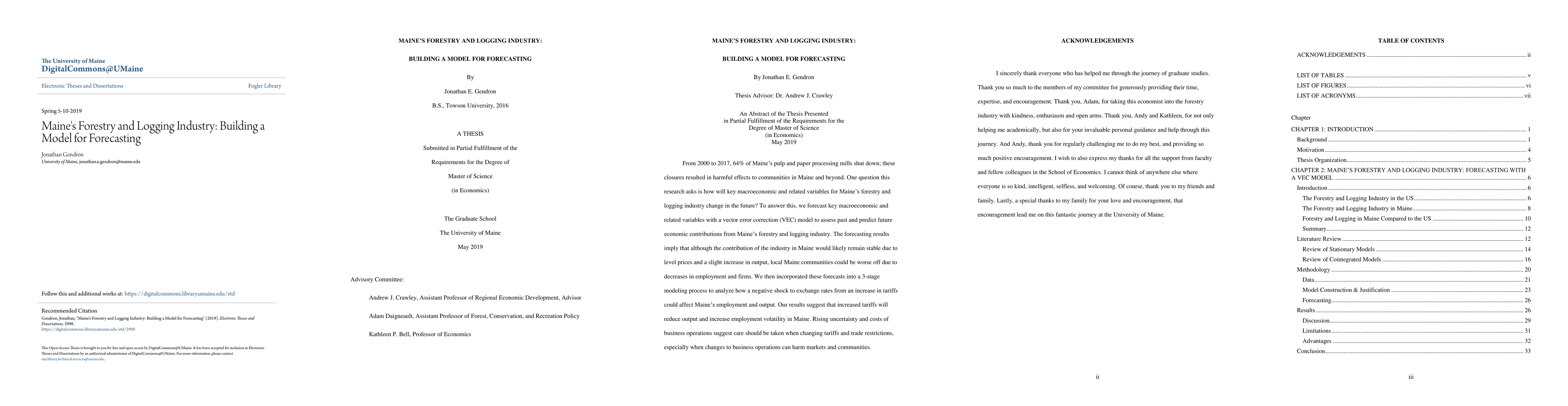 Thumbnail for Maine's Forestry and Logging Industry: Building a Model for Forecasting