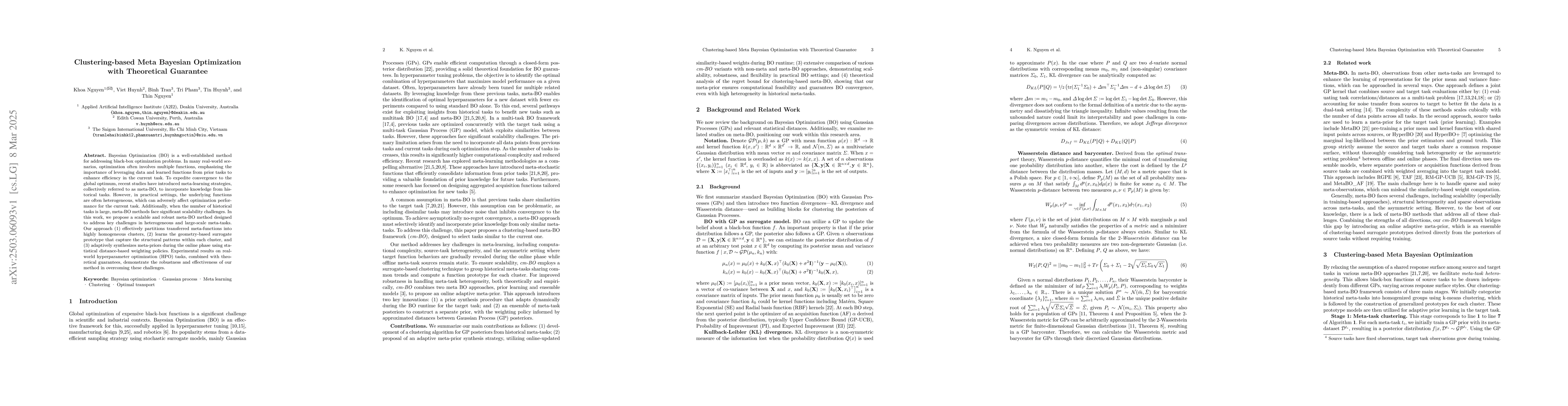 Thumbnail for Clustering-based Meta Bayesian Optimization with Theoretical Guarantee