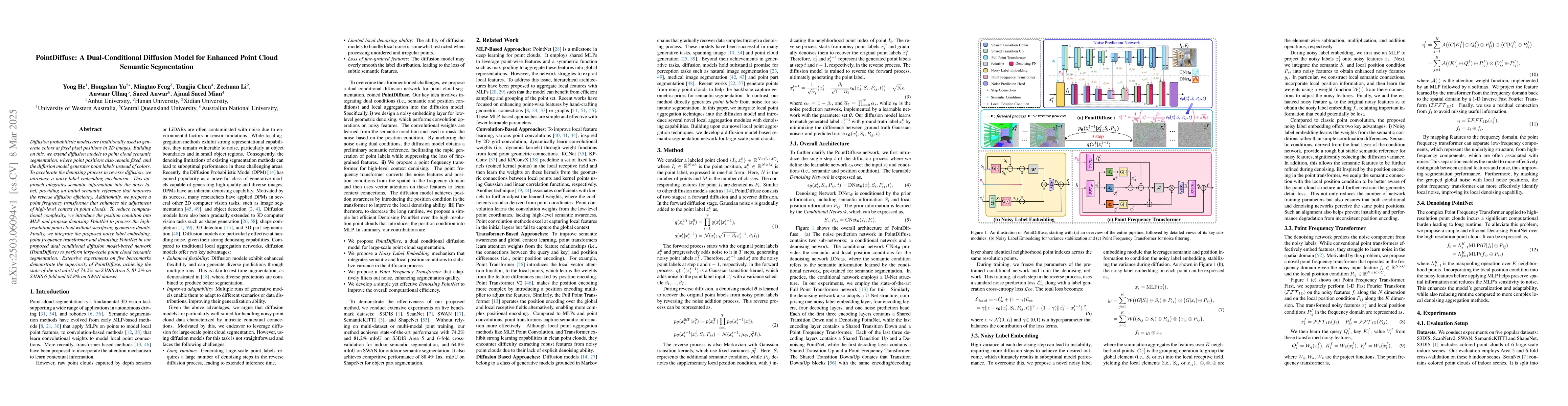 Thumbnail for PointDiffuse: A Dual-Conditional Diffusion Model for Enhanced Point
  Cloud Semantic Segmentation