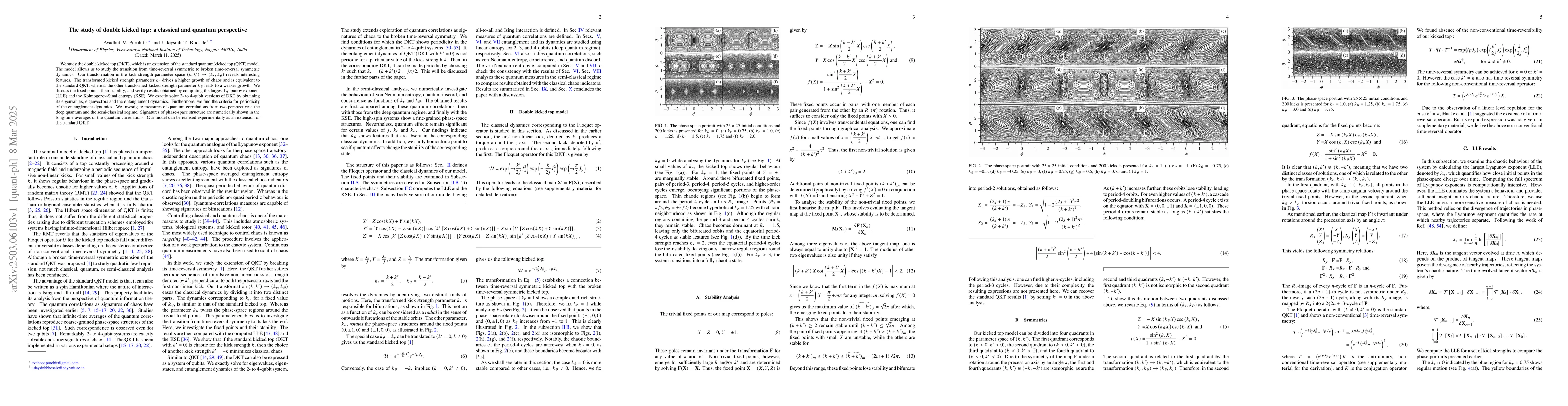 Thumbnail for The study of double kicked top: a classical and quantum perspective