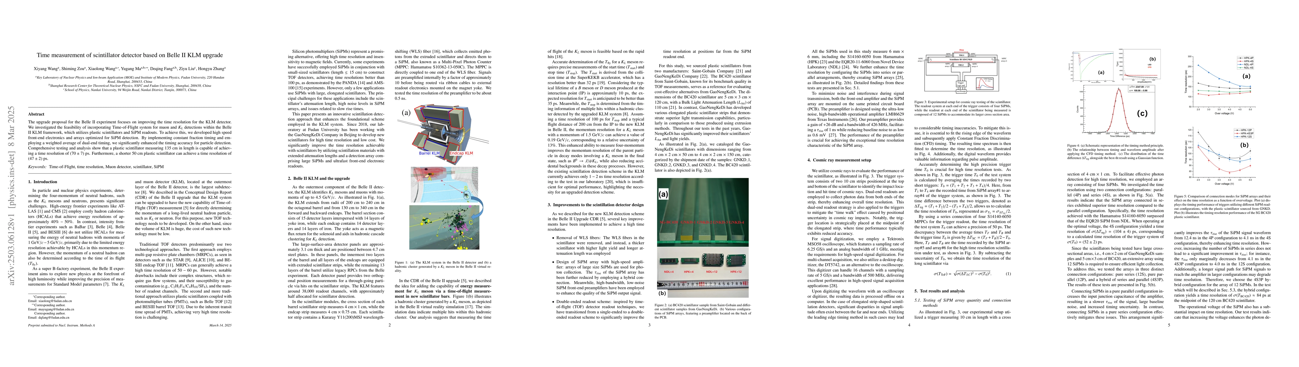 Thumbnail for Time measurement of scintillator detector based on Belle II KLM upgrade