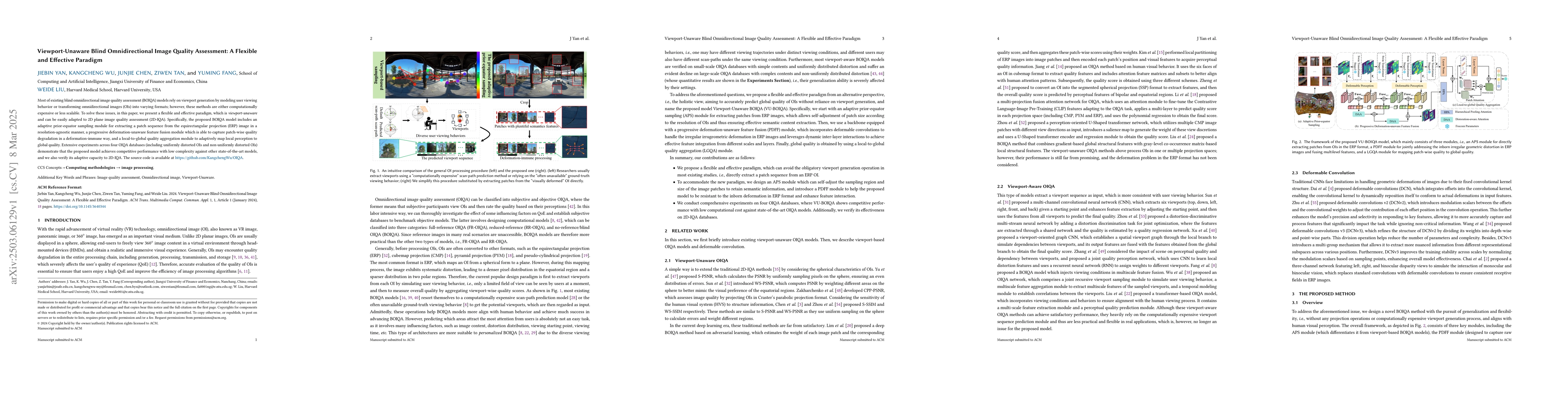 Thumbnail for Viewport-Unaware Blind Omnidirectional Image Quality Assessment: A
  Flexible and Effective Paradigm