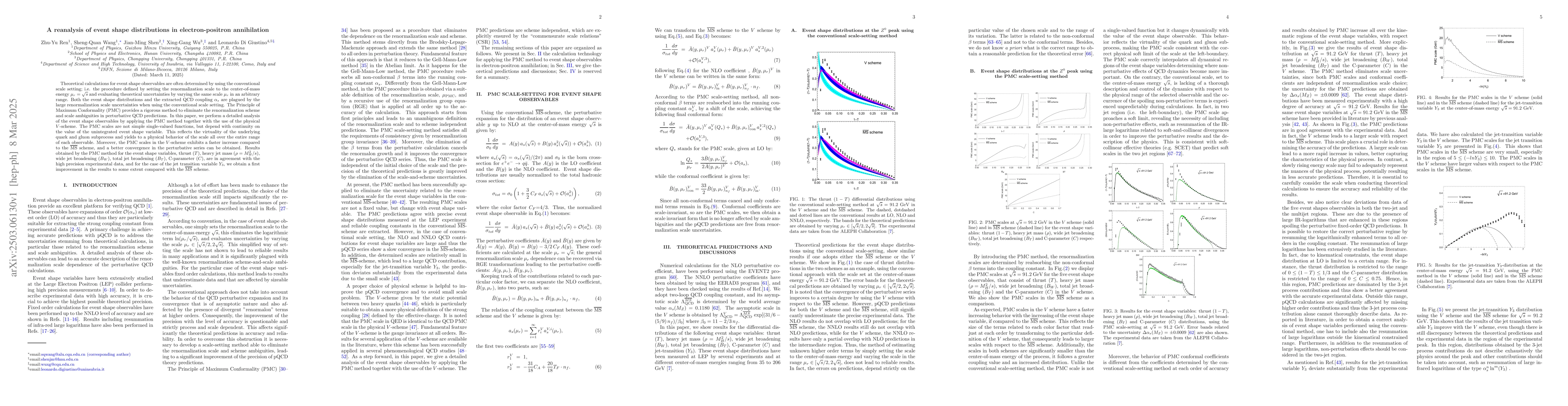 Thumbnail for A reanalysis of event shape distributions in electron-positron
  annihilation