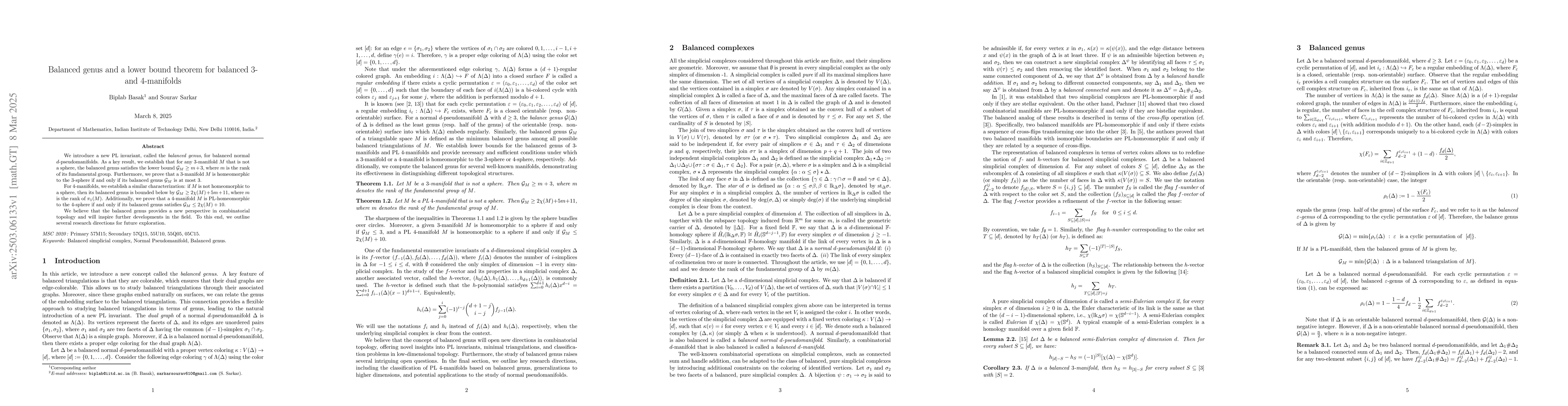 Thumbnail for Balanced genus and a lower bound theorem for balanced 3- and 4-manifolds