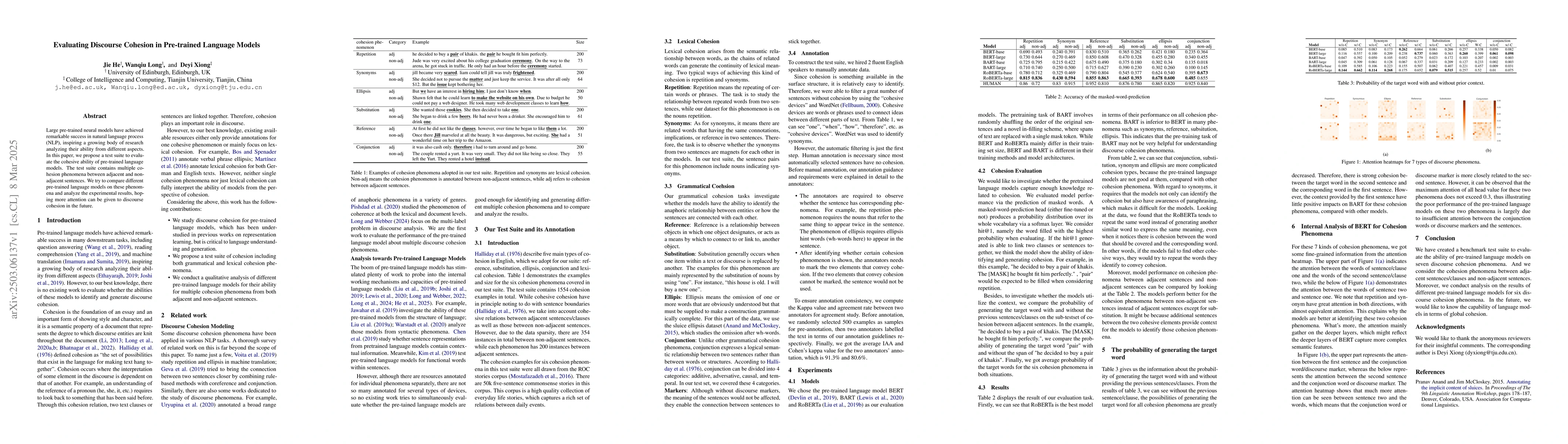 Thumbnail for Evaluating Discourse Cohesion in Pre-trained Language Models