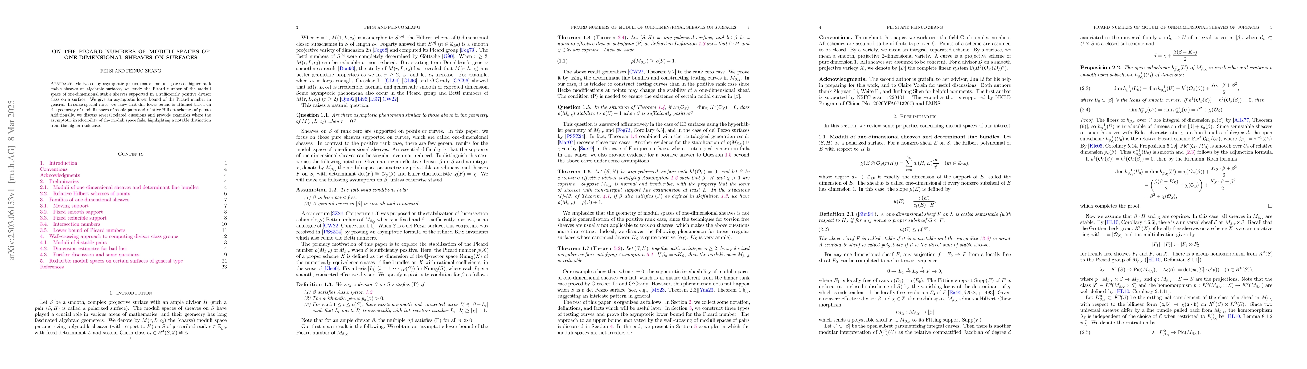 Thumbnail for On the Picard numbers of moduli spaces of one-dimensional sheaves on
  surfaces