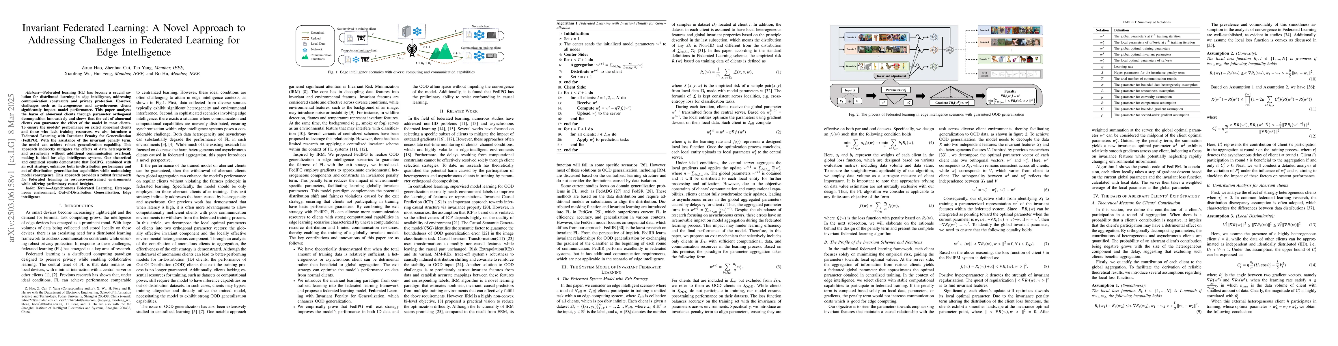Thumbnail for Invariant Federated Learning: A Novel Approach to Addressing Challenges
  in Federated Learning for Edge Intelligence